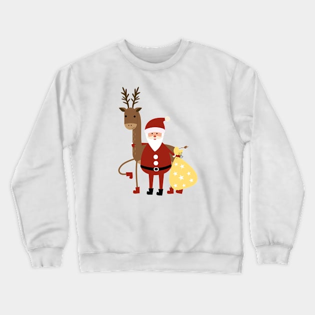 Santa Claus and reindeer Crewneck Sweatshirt by grafart